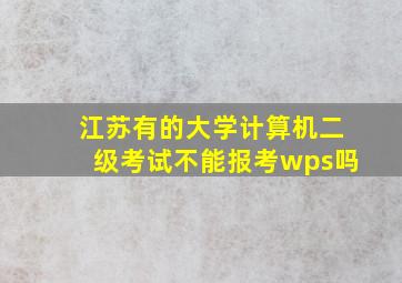 江苏有的大学计算机二级考试不能报考wps吗