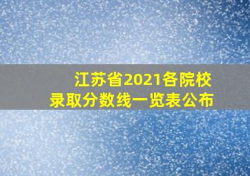 江苏省2021各院校录取分数线一览表公布