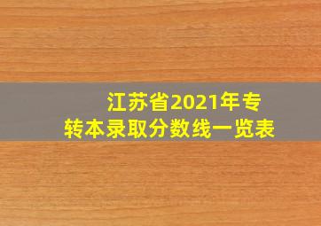 江苏省2021年专转本录取分数线一览表