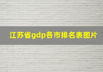 江苏省gdp各市排名表图片