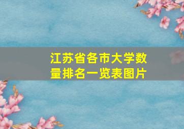 江苏省各市大学数量排名一览表图片