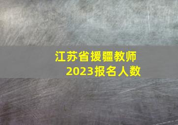 江苏省援疆教师2023报名人数