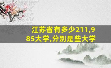 江苏省有多少211,985大学,分别是些大学