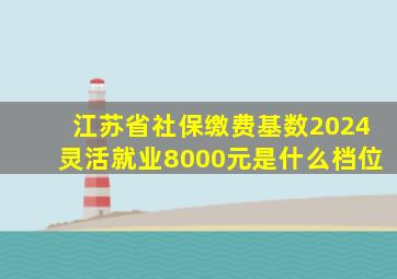 江苏省社保缴费基数2024灵活就业8000元是什么档位