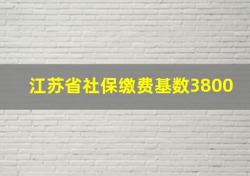 江苏省社保缴费基数3800