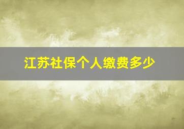 江苏社保个人缴费多少