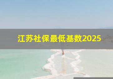 江苏社保最低基数2025