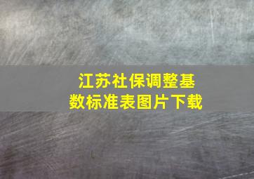 江苏社保调整基数标准表图片下载