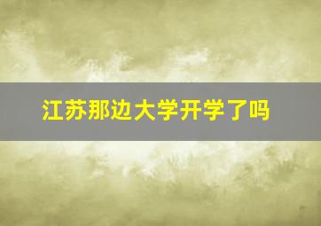 江苏那边大学开学了吗