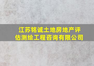 江苏铭诚土地房地产评估测绘工程咨询有限公司