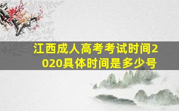 江西成人高考考试时间2020具体时间是多少号