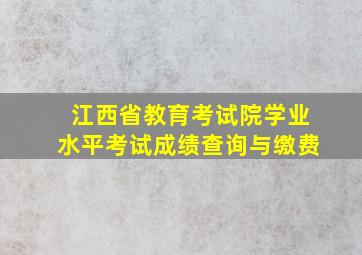 江西省教育考试院学业水平考试成绩查询与缴费