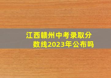 江西赣州中考录取分数线2023年公布吗