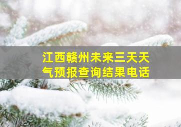 江西赣州未来三天天气预报查询结果电话