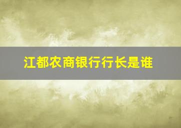 江都农商银行行长是谁