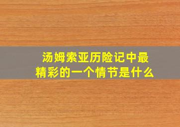 汤姆索亚历险记中最精彩的一个情节是什么