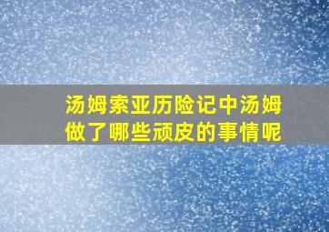 汤姆索亚历险记中汤姆做了哪些顽皮的事情呢