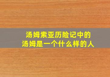 汤姆索亚历险记中的汤姆是一个什么样的人