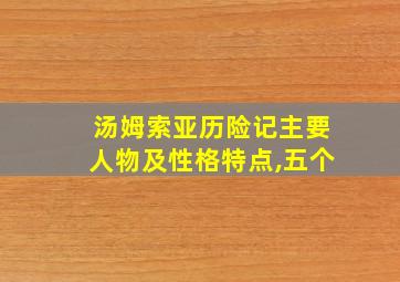 汤姆索亚历险记主要人物及性格特点,五个