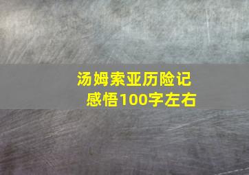 汤姆索亚历险记感悟100字左右