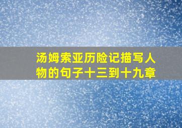 汤姆索亚历险记描写人物的句子十三到十九章