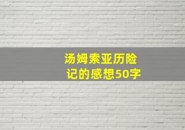 汤姆索亚历险记的感想50字