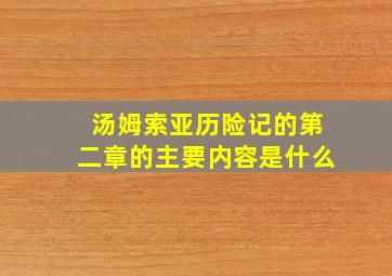 汤姆索亚历险记的第二章的主要内容是什么