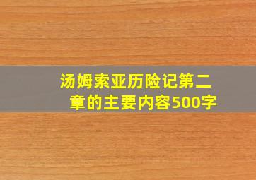 汤姆索亚历险记第二章的主要内容500字