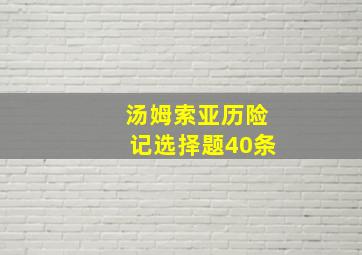 汤姆索亚历险记选择题40条