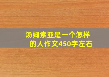 汤姆索亚是一个怎样的人作文450字左右