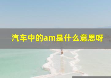 汽车中的am是什么意思呀