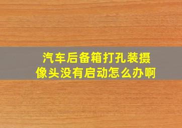 汽车后备箱打孔装摄像头没有启动怎么办啊