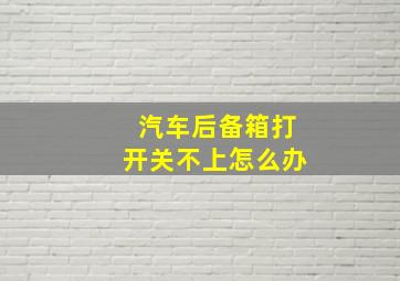 汽车后备箱打开关不上怎么办