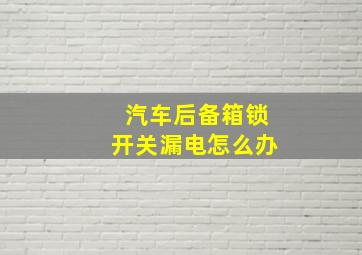 汽车后备箱锁开关漏电怎么办