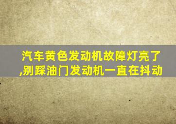 汽车黄色发动机故障灯亮了,别踩油门发动机一直在抖动