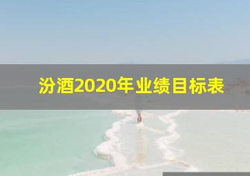 汾酒2020年业绩目标表