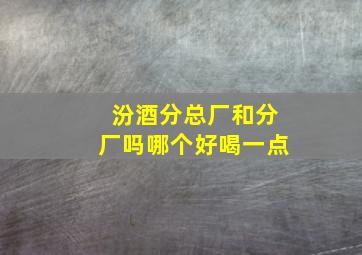 汾酒分总厂和分厂吗哪个好喝一点