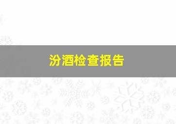 汾酒检查报告