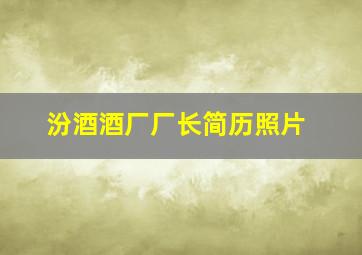 汾酒酒厂厂长简历照片