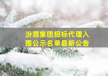 汾酒集团招标代理入围公示名单最新公告