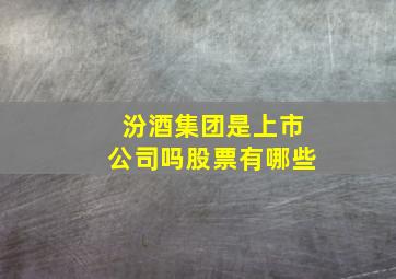 汾酒集团是上市公司吗股票有哪些