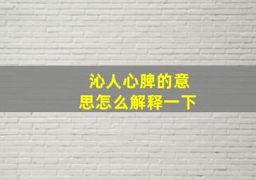 沁人心脾的意思怎么解释一下