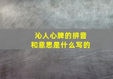 沁人心脾的拼音和意思是什么写的