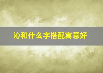 沁和什么字搭配寓意好