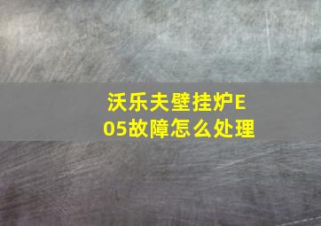 沃乐夫壁挂炉E05故障怎么处理