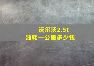 沃尔沃2.5t油耗一公里多少钱