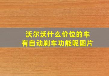 沃尔沃什么价位的车有自动刹车功能呢图片