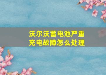 沃尔沃蓄电池严重充电故障怎么处理