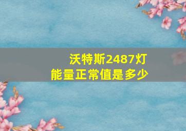 沃特斯2487灯能量正常值是多少