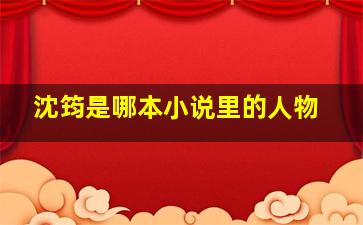 沈筠是哪本小说里的人物